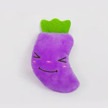 تحميل الصورة في عارض المعرض ، Dog Chew Toy Fruit Vegetable Chicken Drum Bone Squeak Toy for Cat Pets Plush Red Pepper Eggplant Radish