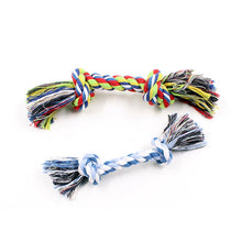 تحميل الصورة في عارض المعرض ، Puppy Double Cotton Chew knot toys pet supplies Clean teeth Durable Braided Bone Rope Random Color Pet molar toy
