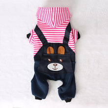 تحميل الصورة في عارض المعرض ، PUOUPUOU Fashion Striped Pet Dog Clothes for Dogs Coat Hoodie Sweatshirt Winter Ropa Perro Dog Clothing Cartoon Pets Clothing
