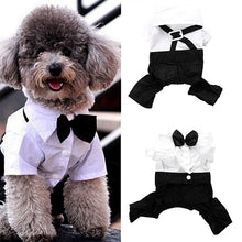 تحميل الصورة في عارض المعرض ، Dog Cat Clothes Prince Tuxedo Bow Tie Suit Puppy Costume Jumpsuit Coat S-XXL 456fwr32 Dog Clothes Suit for dogs
