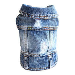 Denim Dog Clothes Cowboy Pet Dog Coat Puppy Clothing For Small Dogs Jeans Jacket Dog Vest Coat Puppy Outfits Cat Clothes