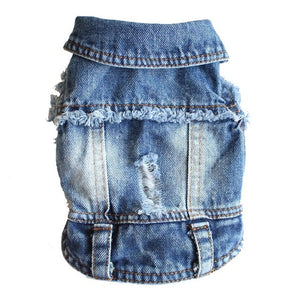 Denim Dog Clothes Cowboy Pet Dog Coat Puppy Clothing For Small Dogs Jeans Jacket Dog Vest Coat Puppy Outfits Cat Clothes