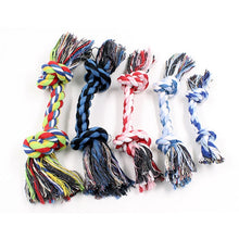 تحميل الصورة في عارض المعرض ، Puppy Double Cotton Chew knot toys pet supplies Clean teeth Durable Braided Bone Rope Random Color Pet molar toy
