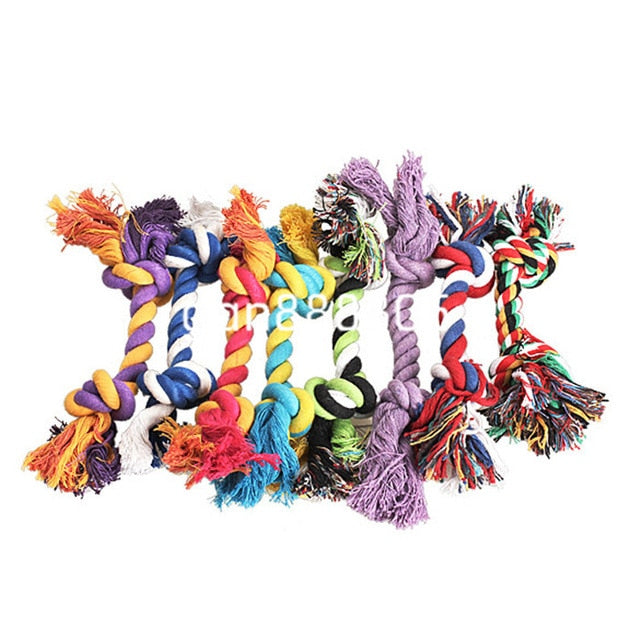 pet supplies Pet Dog Puppy Cotton Chew Knot Toy Durable Braided Bone Rope 15CM Funny Tool (Random Color )