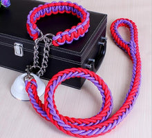 تحميل الصورة في عارض المعرض ، Dog Leashes Metal P Chain Buckle National Color Pet Traction Rope Collar Set For Big Dogs 1.2m Length
