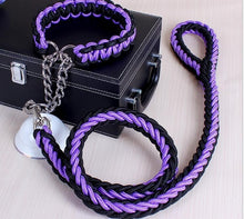 تحميل الصورة في عارض المعرض ، Dog Leashes Metal P Chain Buckle National Color Pet Traction Rope Collar Set For Big Dogs 1.2m Length
