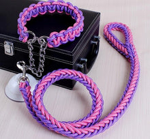 تحميل الصورة في عارض المعرض ، Dog Leashes Metal P Chain Buckle National Color Pet Traction Rope Collar Set For Big Dogs 1.2m Length
