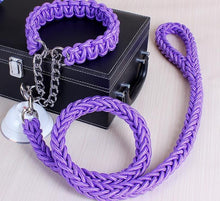 تحميل الصورة في عارض المعرض ، Dog Leashes Metal P Chain Buckle National Color Pet Traction Rope Collar Set For Big Dogs 1.2m Length
