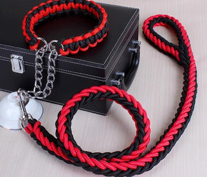 Dog Leashes Metal P Chain Buckle National Color Pet Traction Rope Collar Set For Big Dogs 1.2m Length