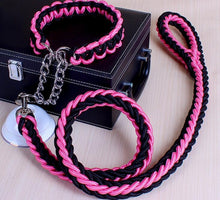 تحميل الصورة في عارض المعرض ، Dog Leashes Metal P Chain Buckle National Color Pet Traction Rope Collar Set For Big Dogs 1.2m Length
