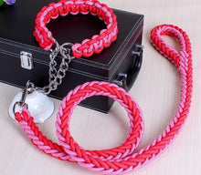 تحميل الصورة في عارض المعرض ، Dog Leashes Metal P Chain Buckle National Color Pet Traction Rope Collar Set For Big Dogs 1.2m Length
