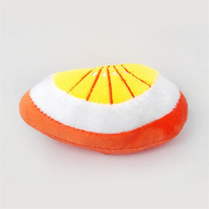 Dog Chew Toy Fruit Vegetable Chicken Drum Bone Squeak Toy for Cat Pets Plush Red Pepper Eggplant Radish