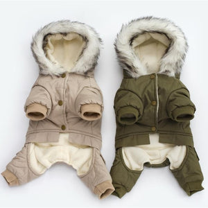 Dog Clothes Winter Warm Dog Green Coat Jumpsuit Thicken Pet Clothing For Yorkshire Teddy Dogs Costume Puppy Clothes Jackets